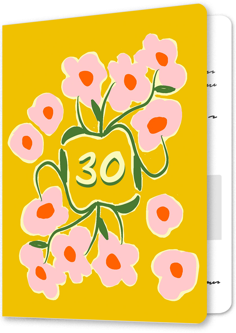 Sunny Floral 30th Work Anniversary Card