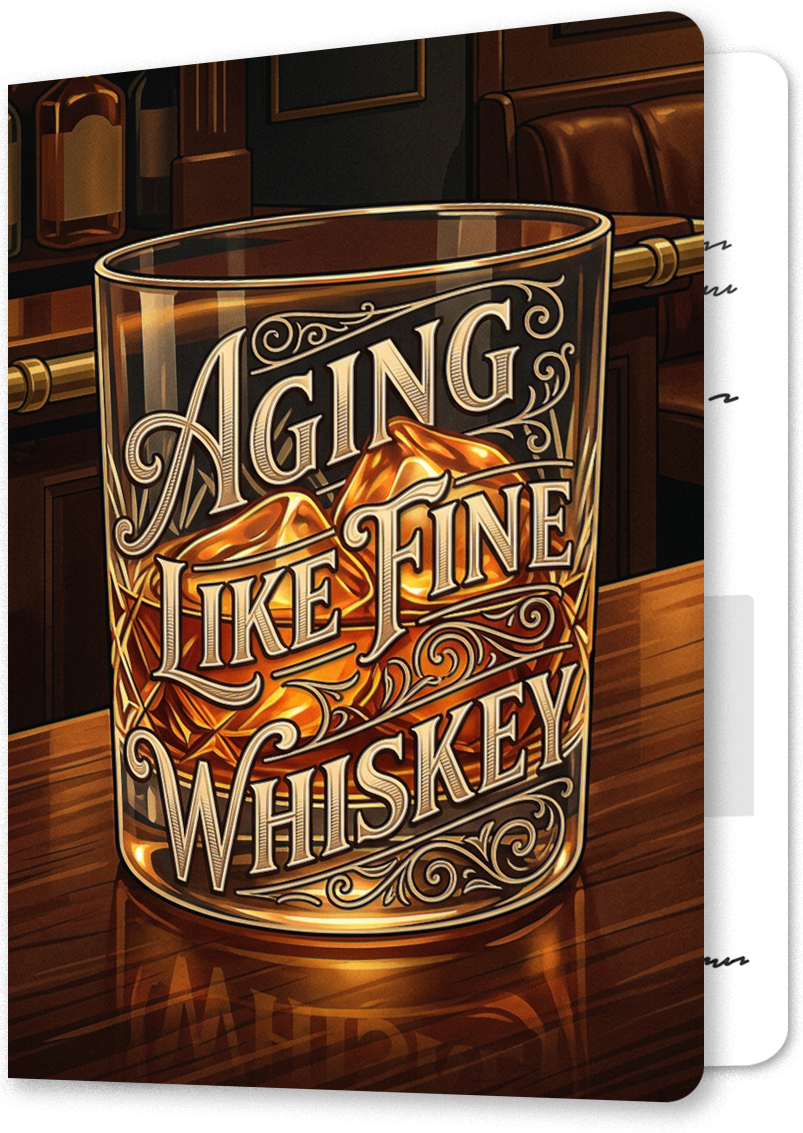 Aging Like Fine Whiskey Birthday Card