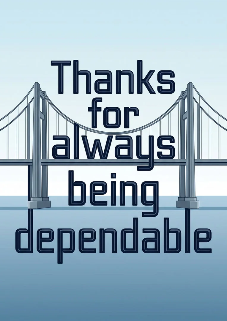 Always Dependable Bridge Leaving Card