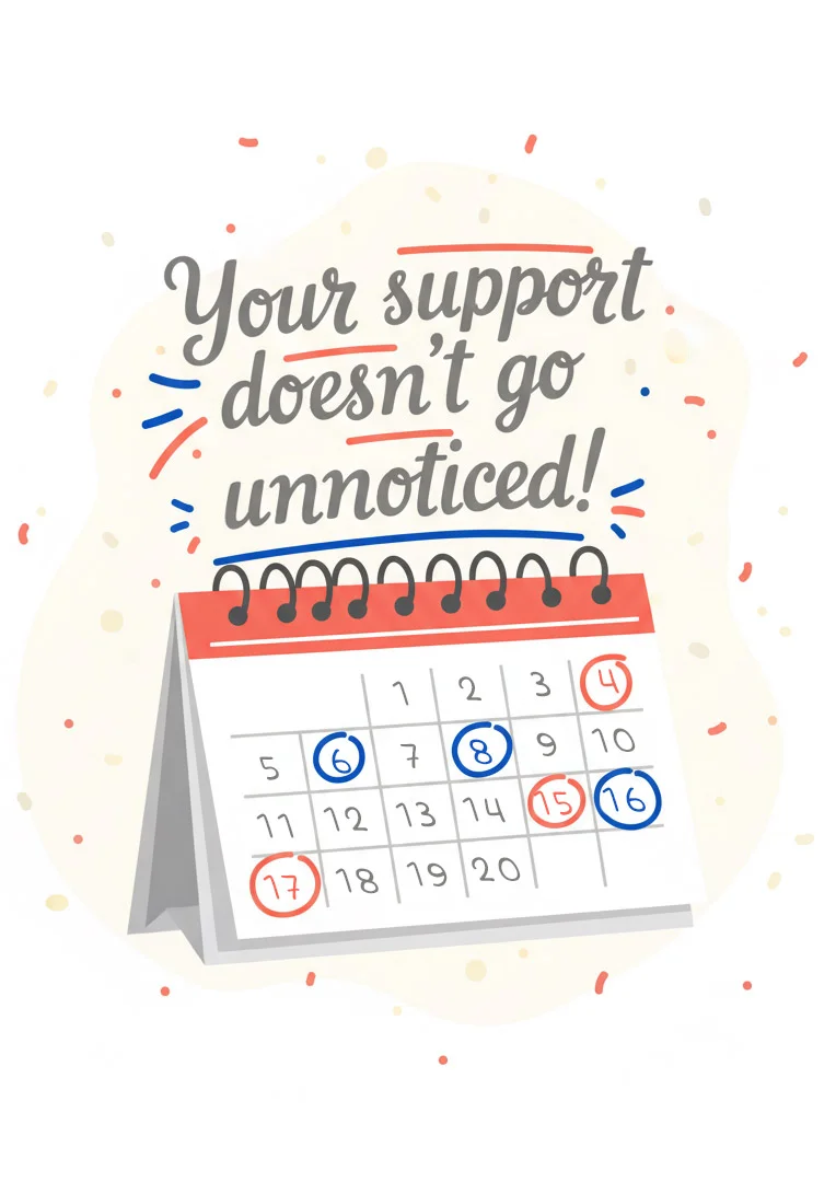 Daily Support Work Anniversary Card
