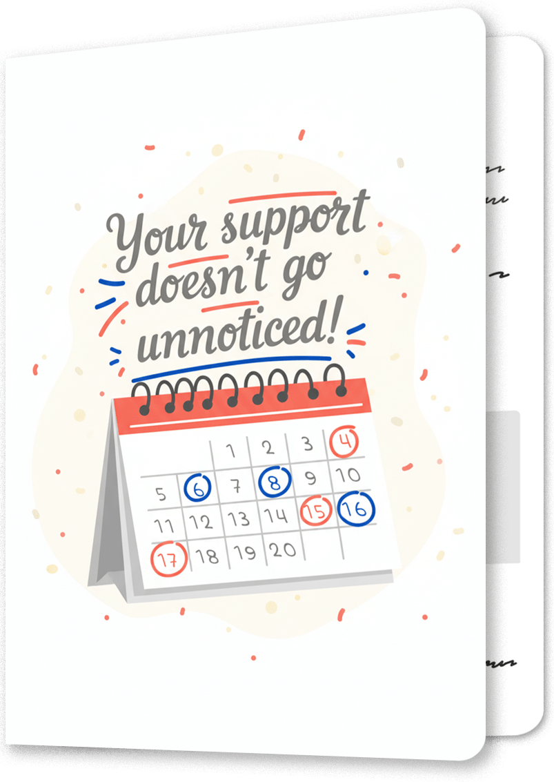 Your Daily Support thank you card