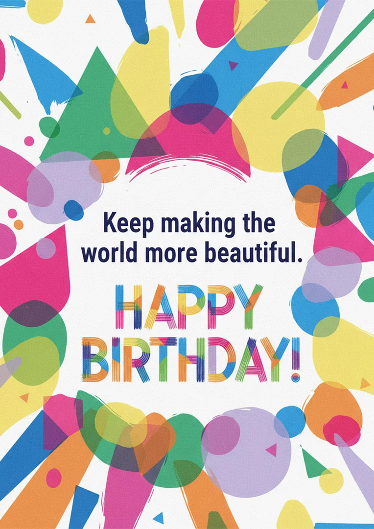 Colorful Abstract Artist Birthday Card