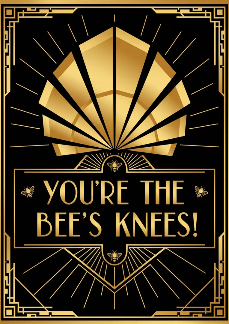 Roaring Twenties Style Good Luck Card