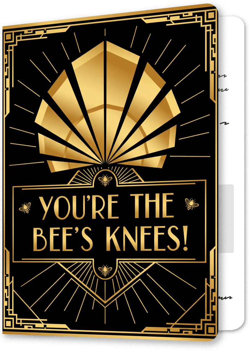 Bee's Knees Art Deco Wedding Card