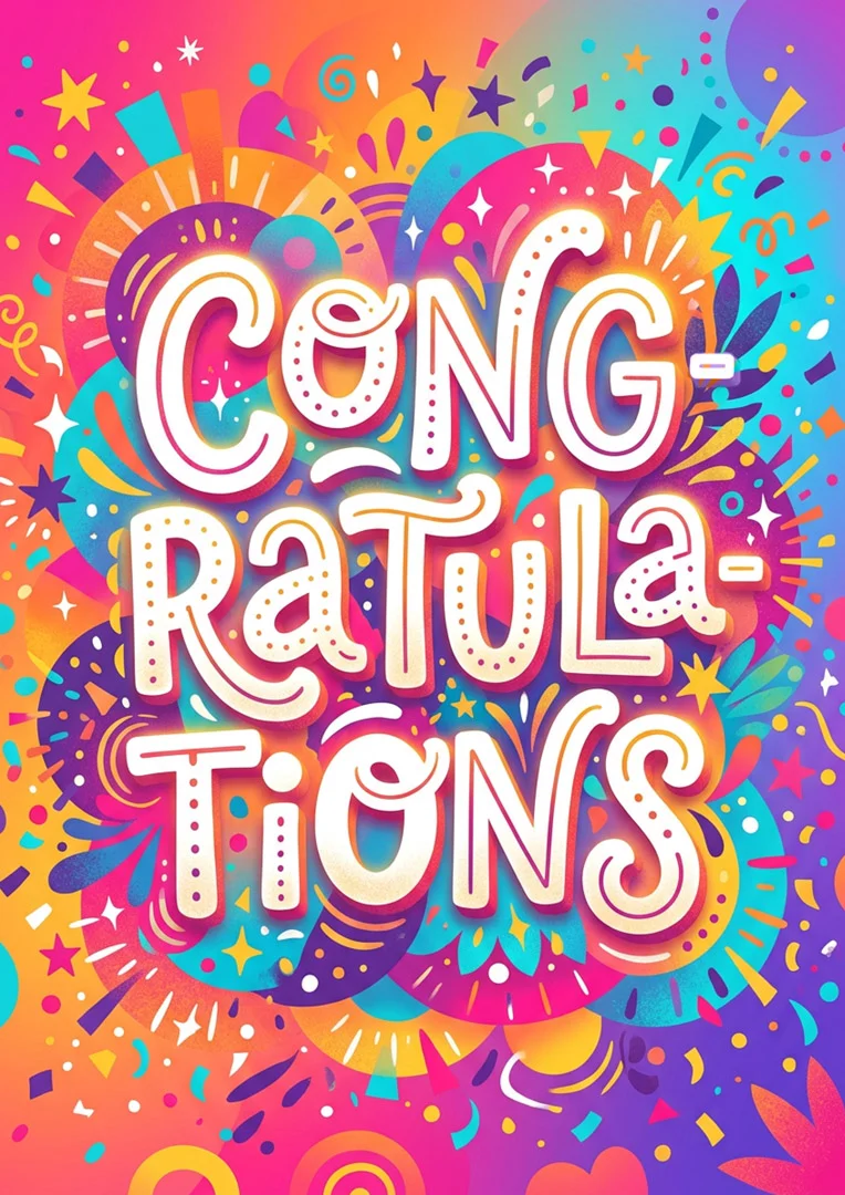 Vibrant Big Bright Work Anniversary Card