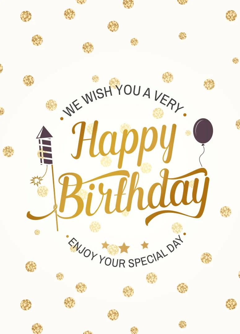 Sparkling Gold Wishes Birthday Card