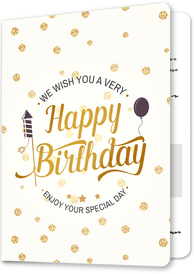 Sparkling Gold Wishes Birthday Card