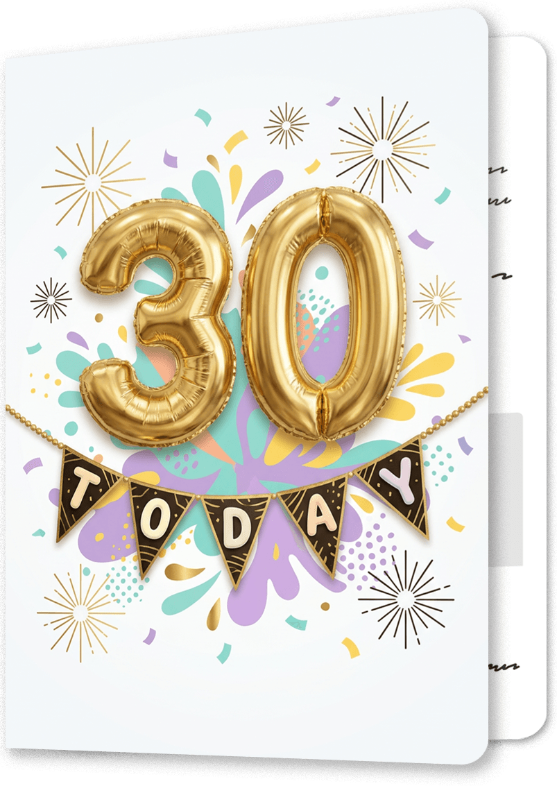 <p>The Big Thirty Today Birthday Card</p>
 image