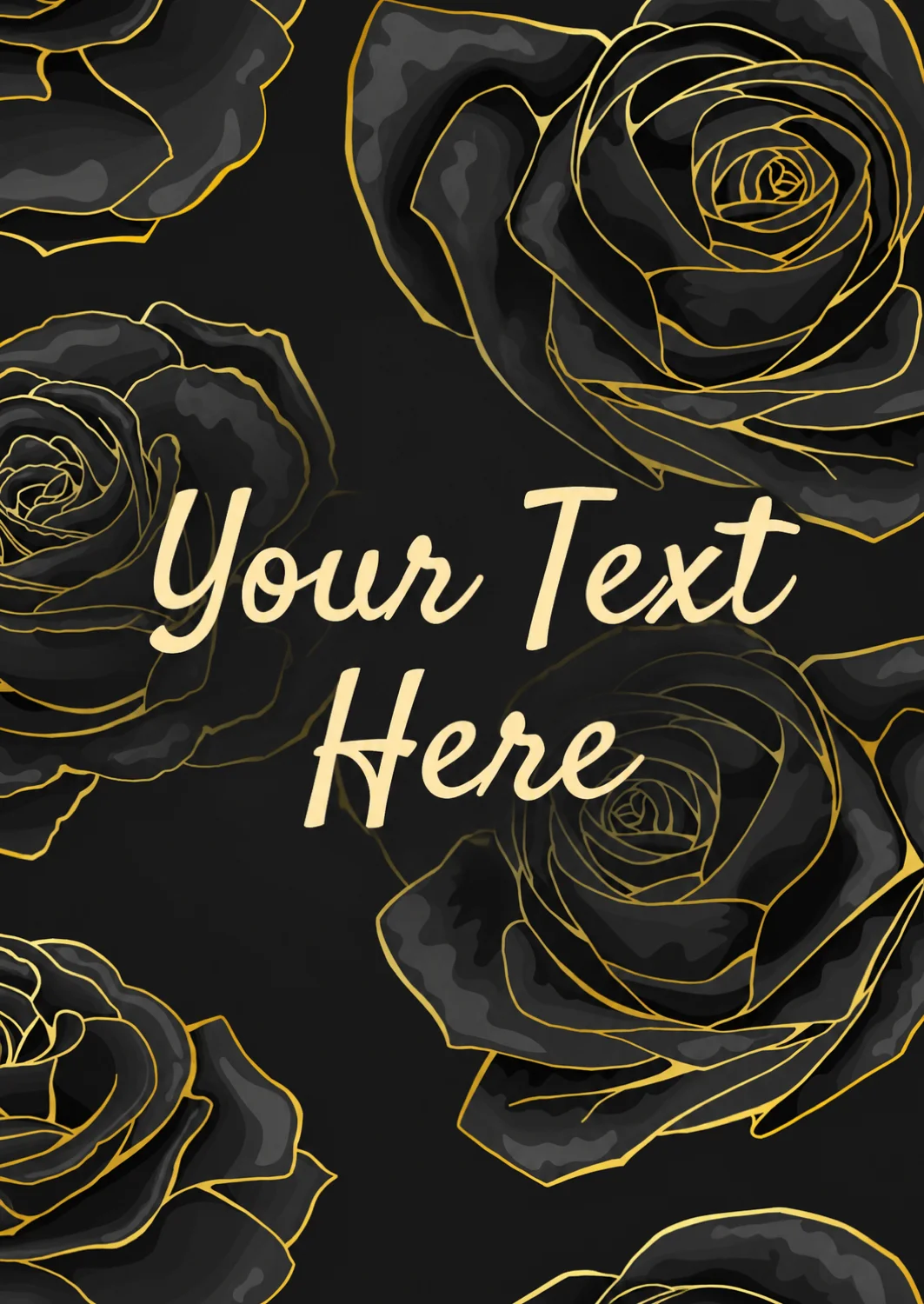 Elegant Black Rose Sympathy Card image