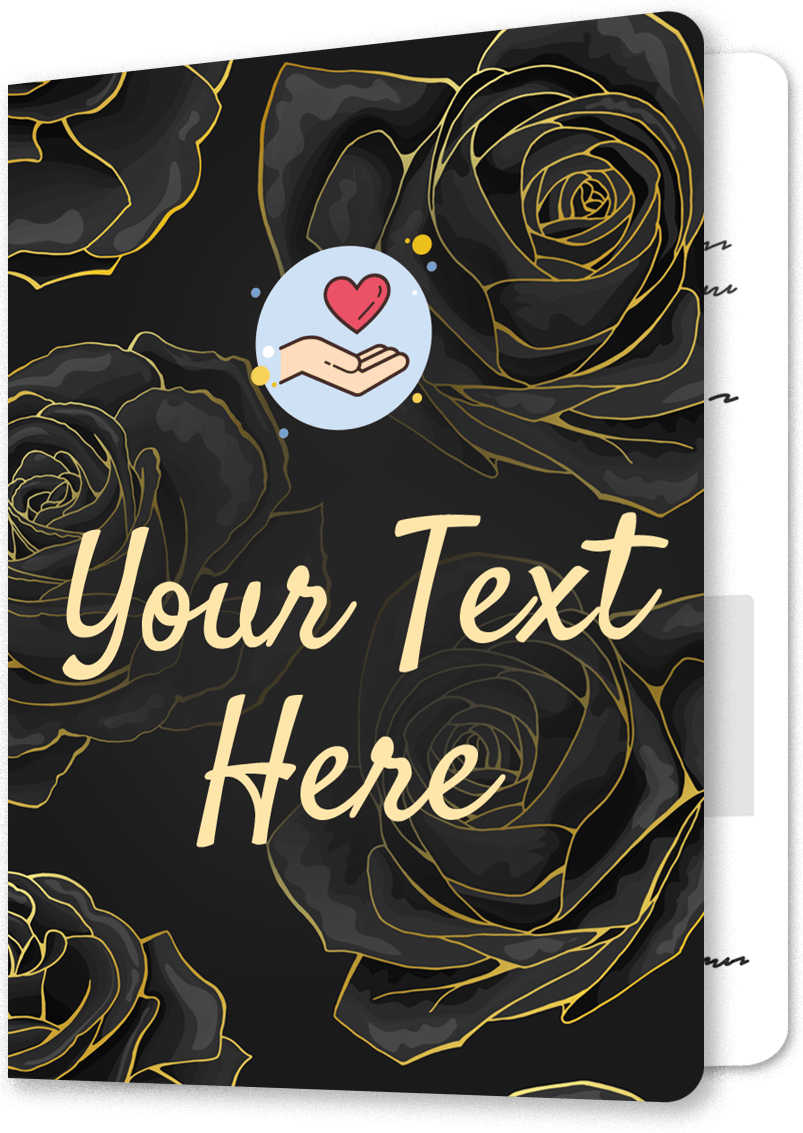 Elegant Black Rose Sympathy Card