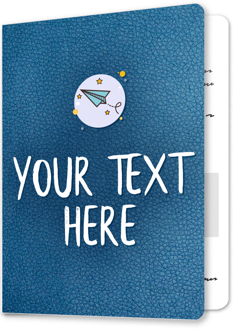 Blue Leather Style Leaving Card