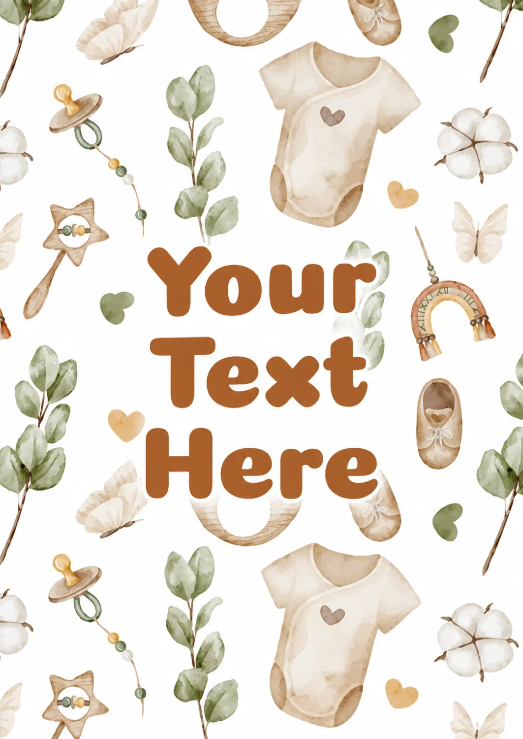 Earthy Elements Boho Baby Shower Card
