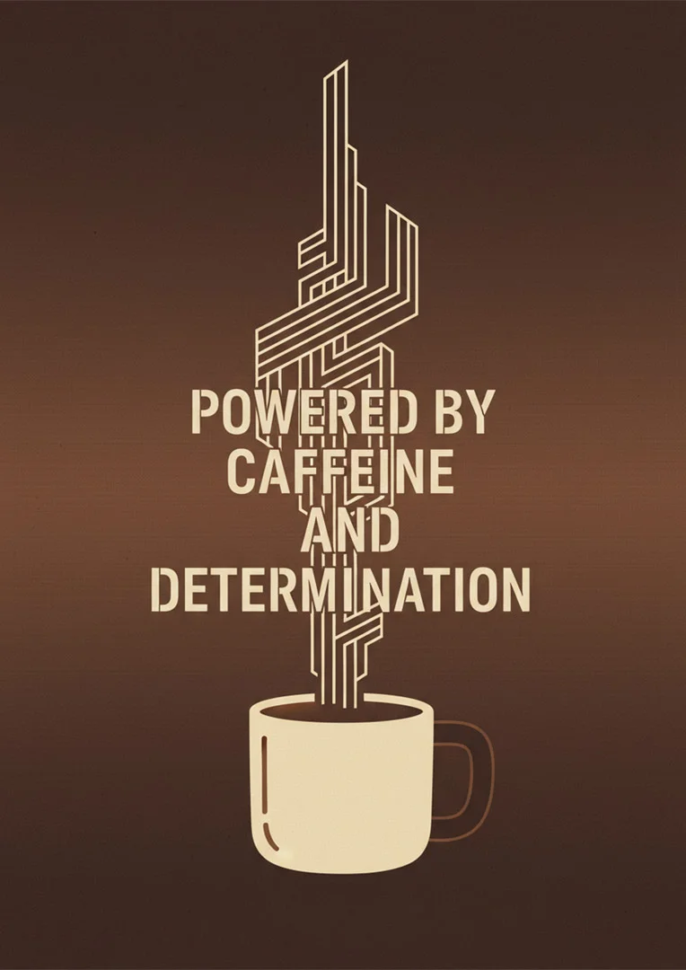 Caffeine and Determination Good Luck Card