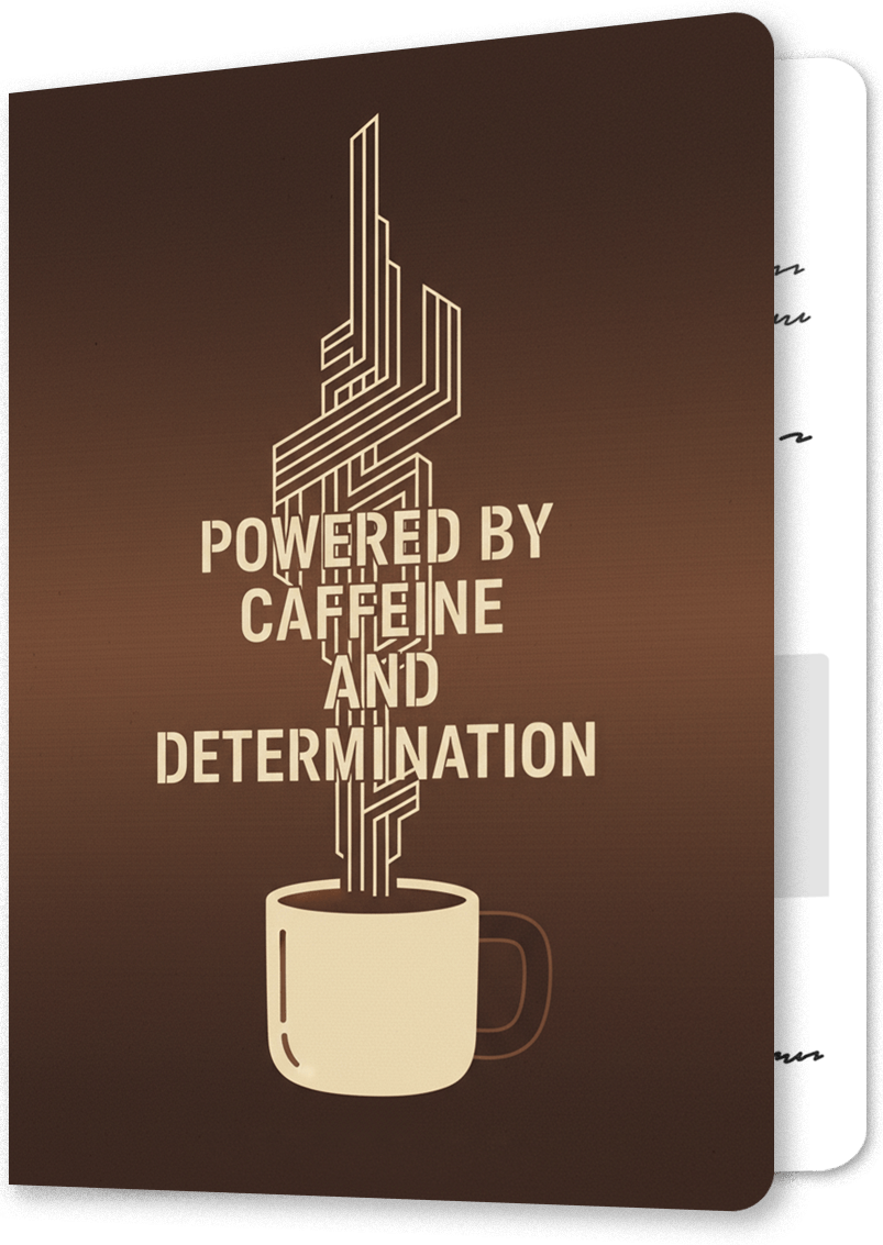 Caffeine and Determination Thank You Card