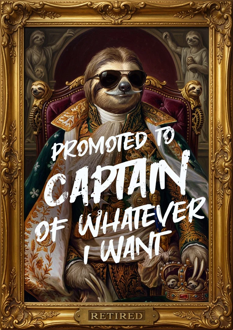 Regal Sloth Captain Retirement Card