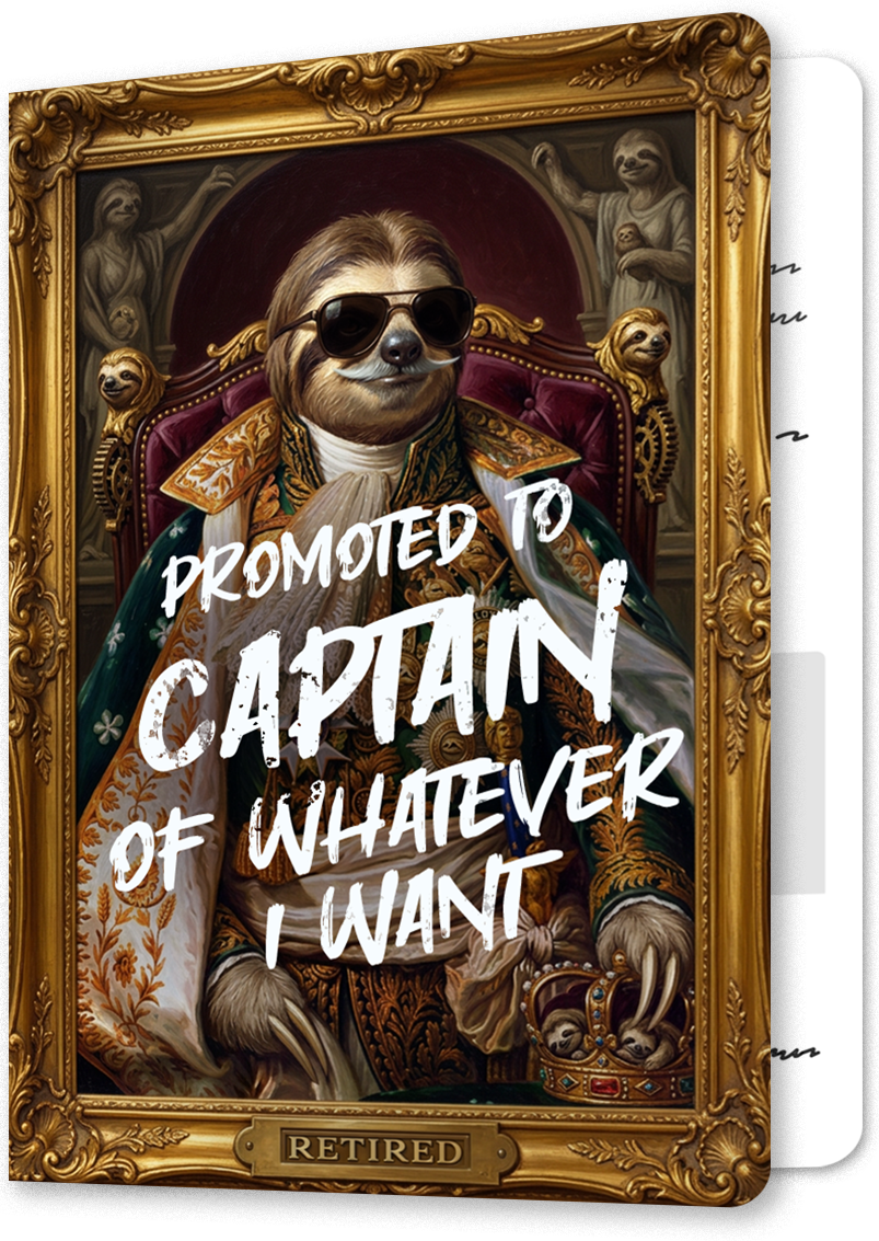 Regal Sloth Captain Retirement Card