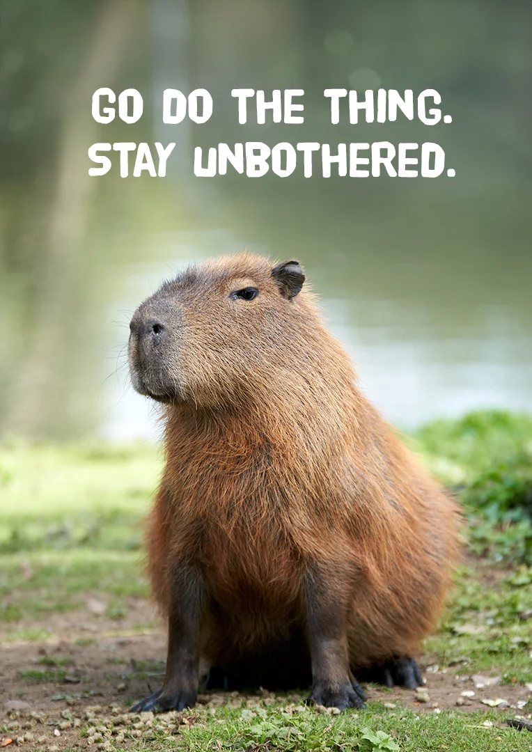 Unbothered Capybara Energy Leaving Card