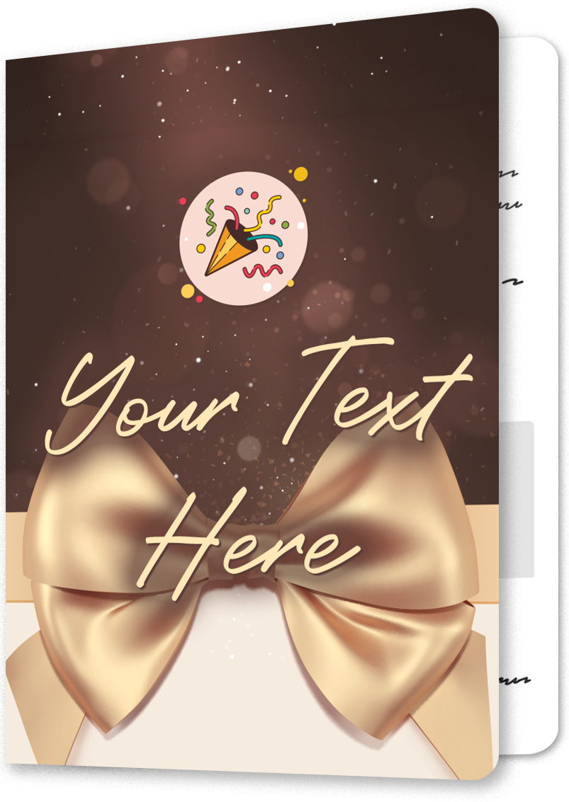 Sparkling Champagne Bow Birthday Card