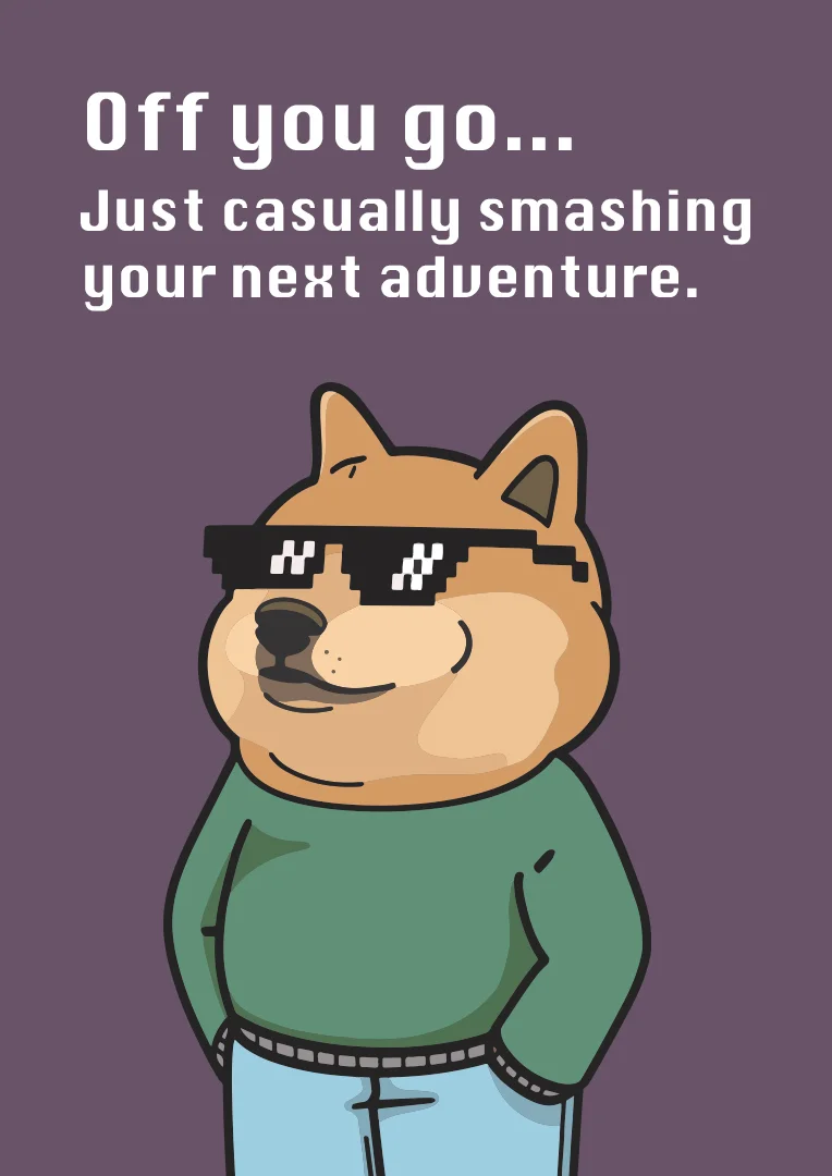 Casually Smashing It Good Luck Card