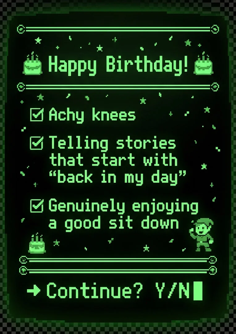 Level Up Retro Gaming Birthday Card