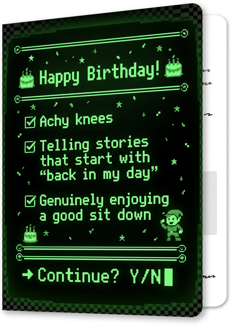 Level Up Retro Gaming Birthday Card