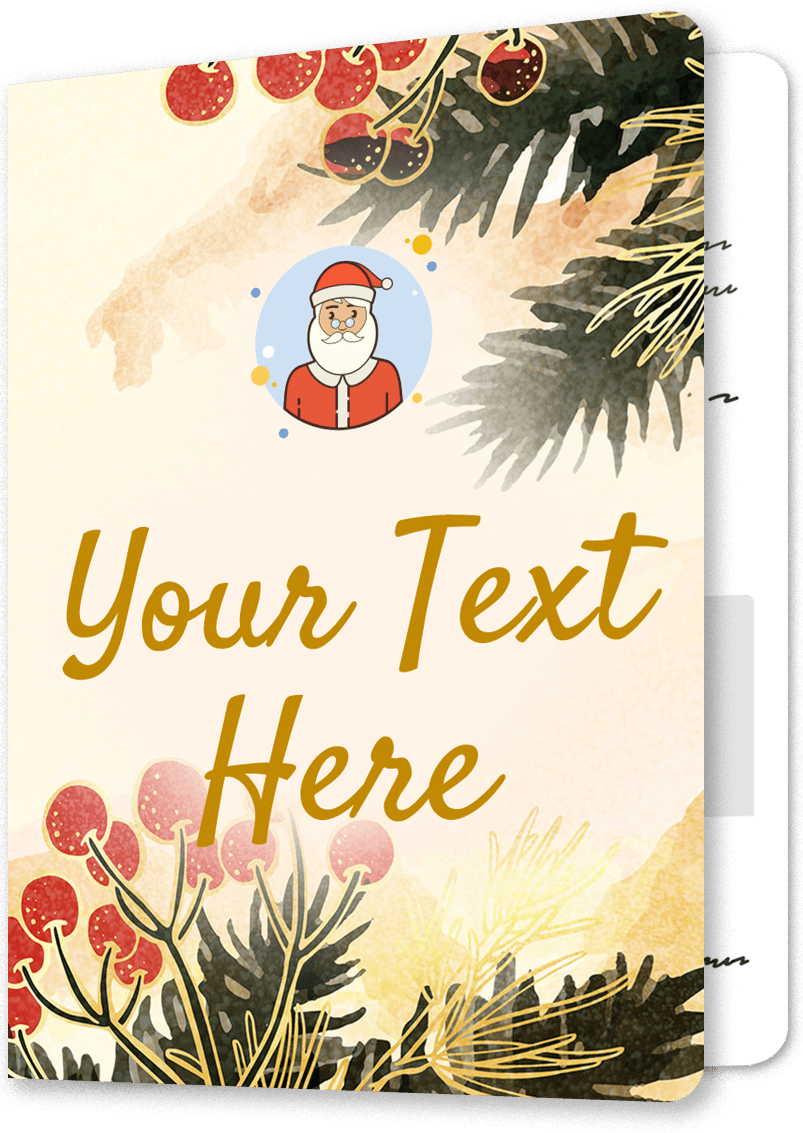 Festive Golden Berry Christmas Card