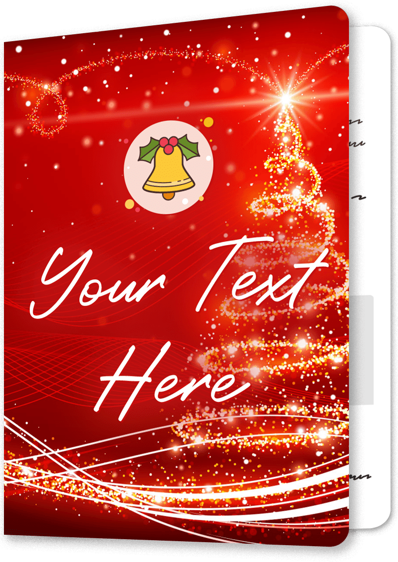 Enchanted Red Magic Tree Christmas Card