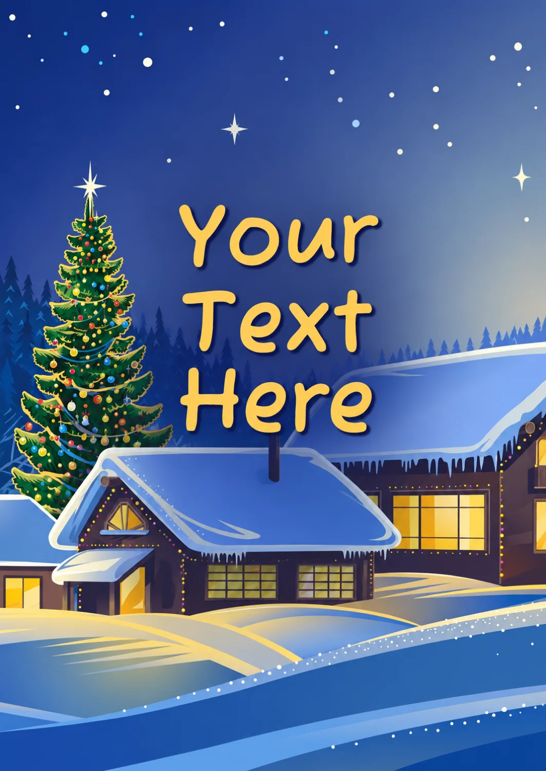 Cozy Snowy House Christmas Card