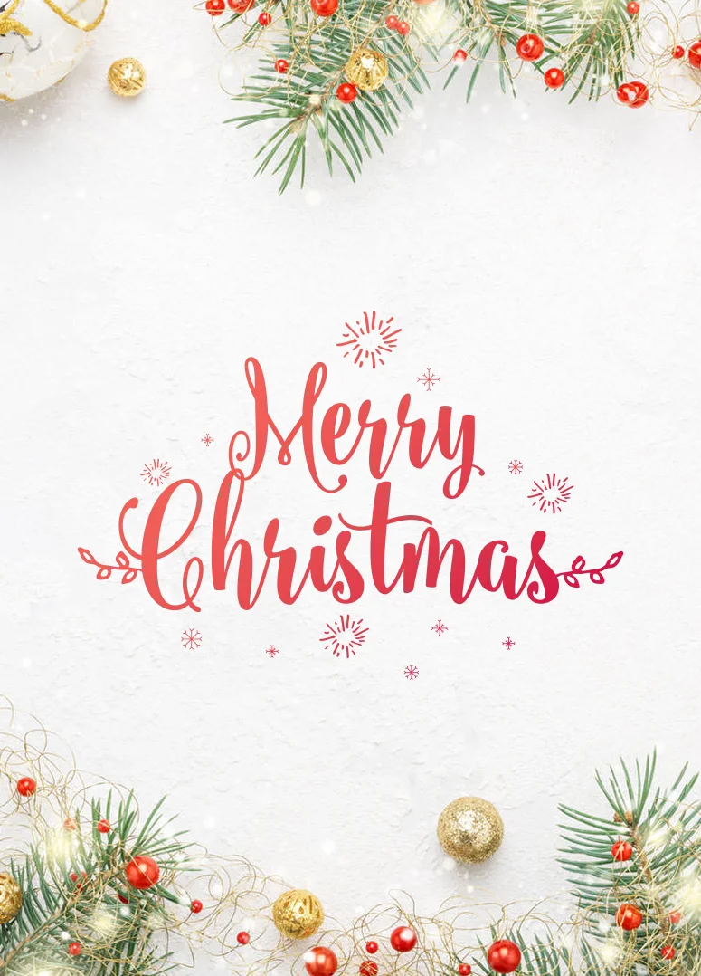 White Flatlay Festive Christmas Card
