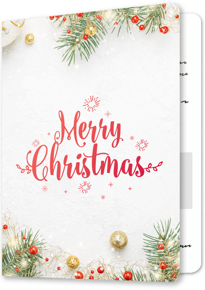 White Flatlay Festive Christmas Card