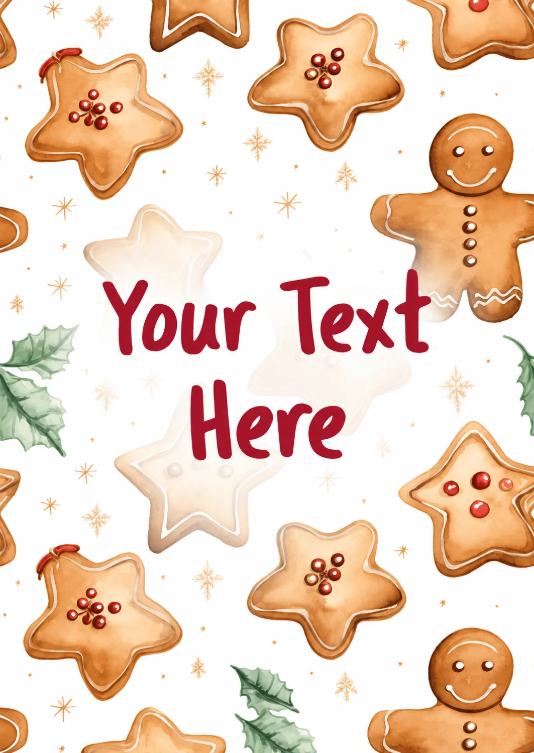 Festive Gingerbread Man Christmas Card