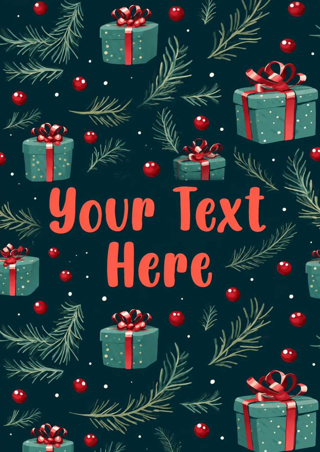 Santa's Festive Gift Pile Christmas Card