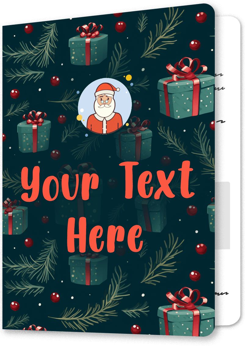 Santa's Festive Gift Pile Christmas Card