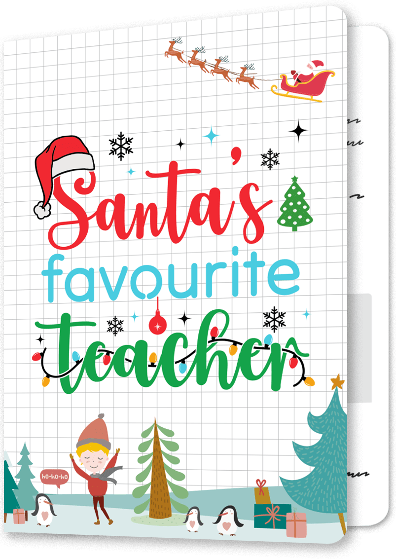 Santa's Favourite Teacher Christmas Card