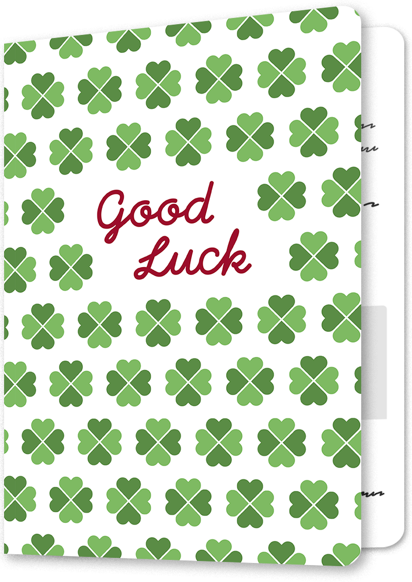Lucky Four-Leaf Clover Leaving Card