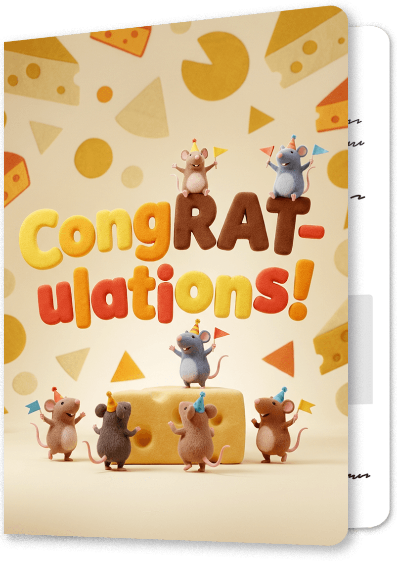 The Big Cheese Congratulations Card