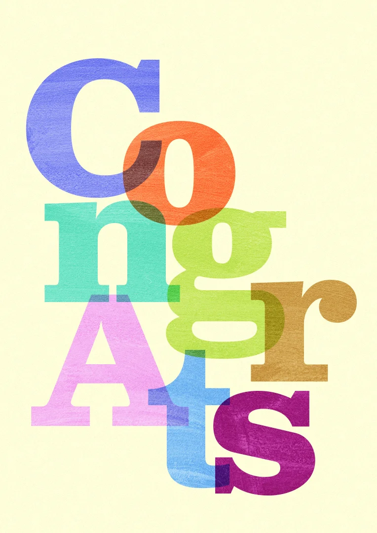 Vibrant Typography Work Anniversary Card