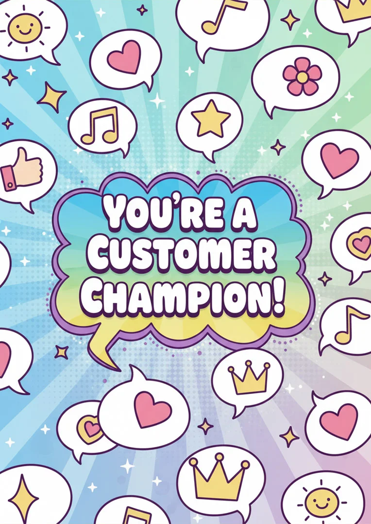 Cute Customer Champion Work Anniversary Card