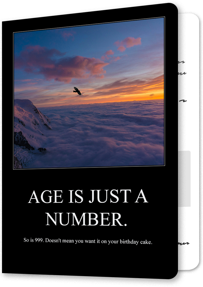 Funny Demotivational Age Birthday Card