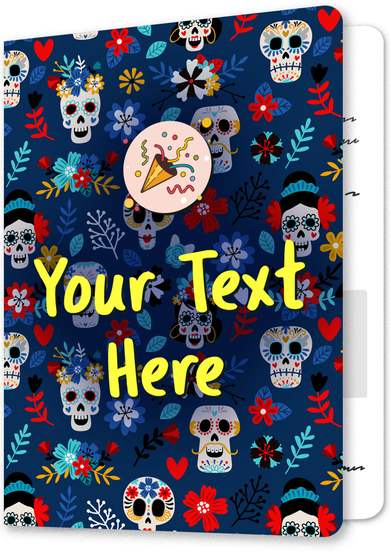 Vibrant Sugar Skull Birthday Card