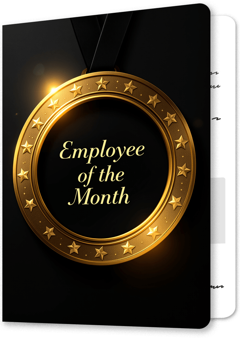 Best Employee Medal Thank You Card