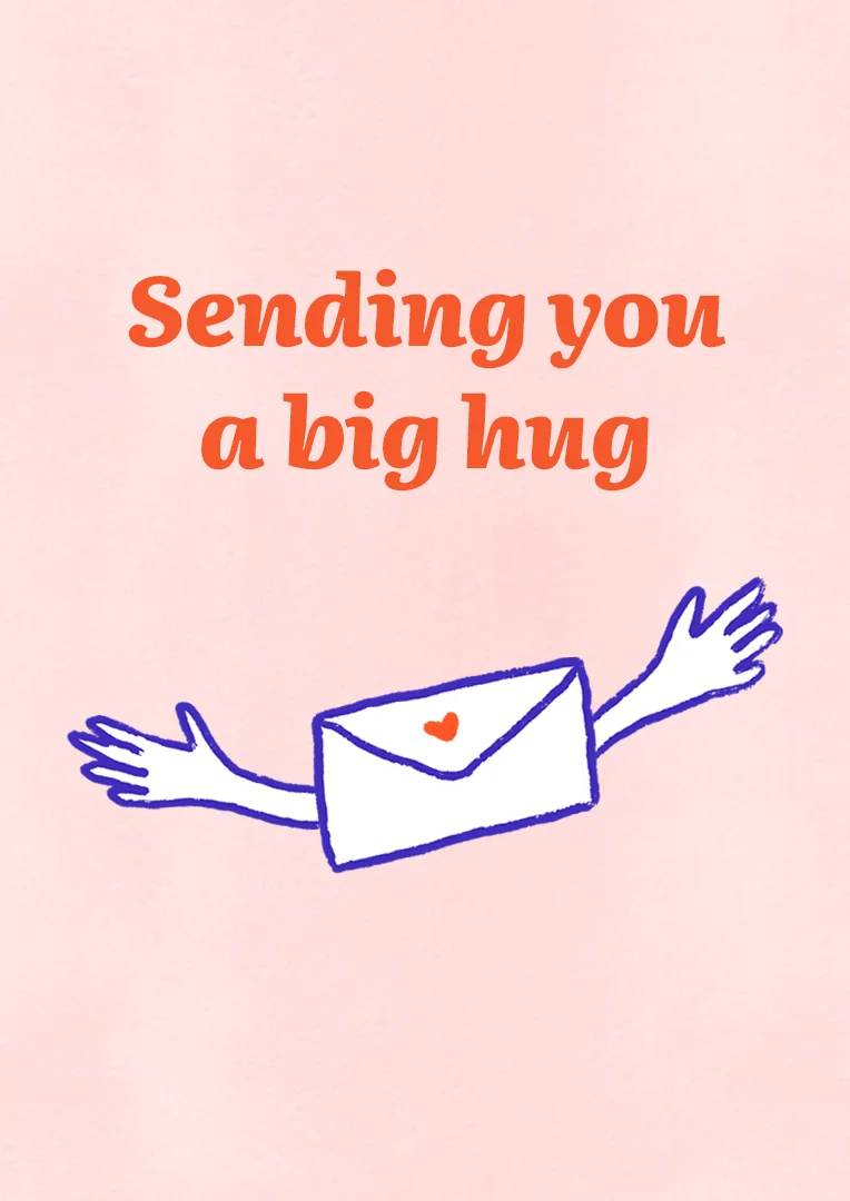 Sending Big Hug Good Luck Card
