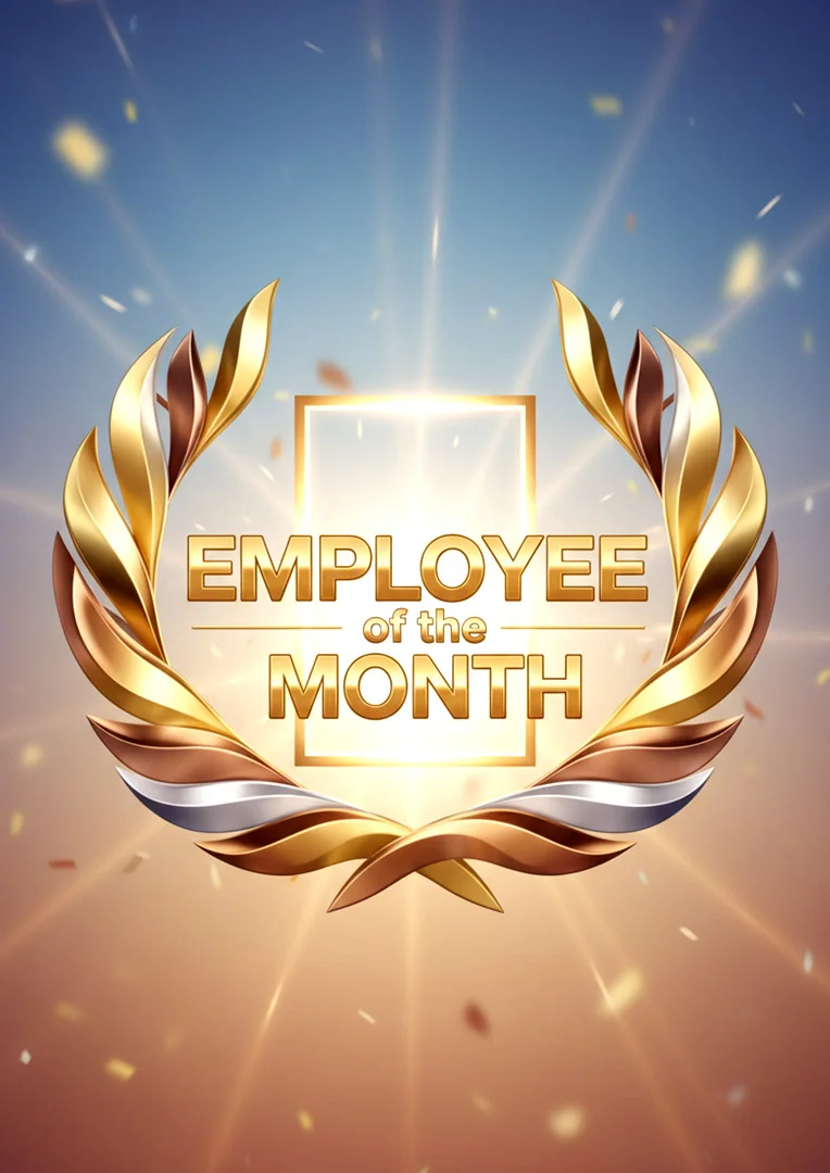 Gold Laurel Employee Thank You Card