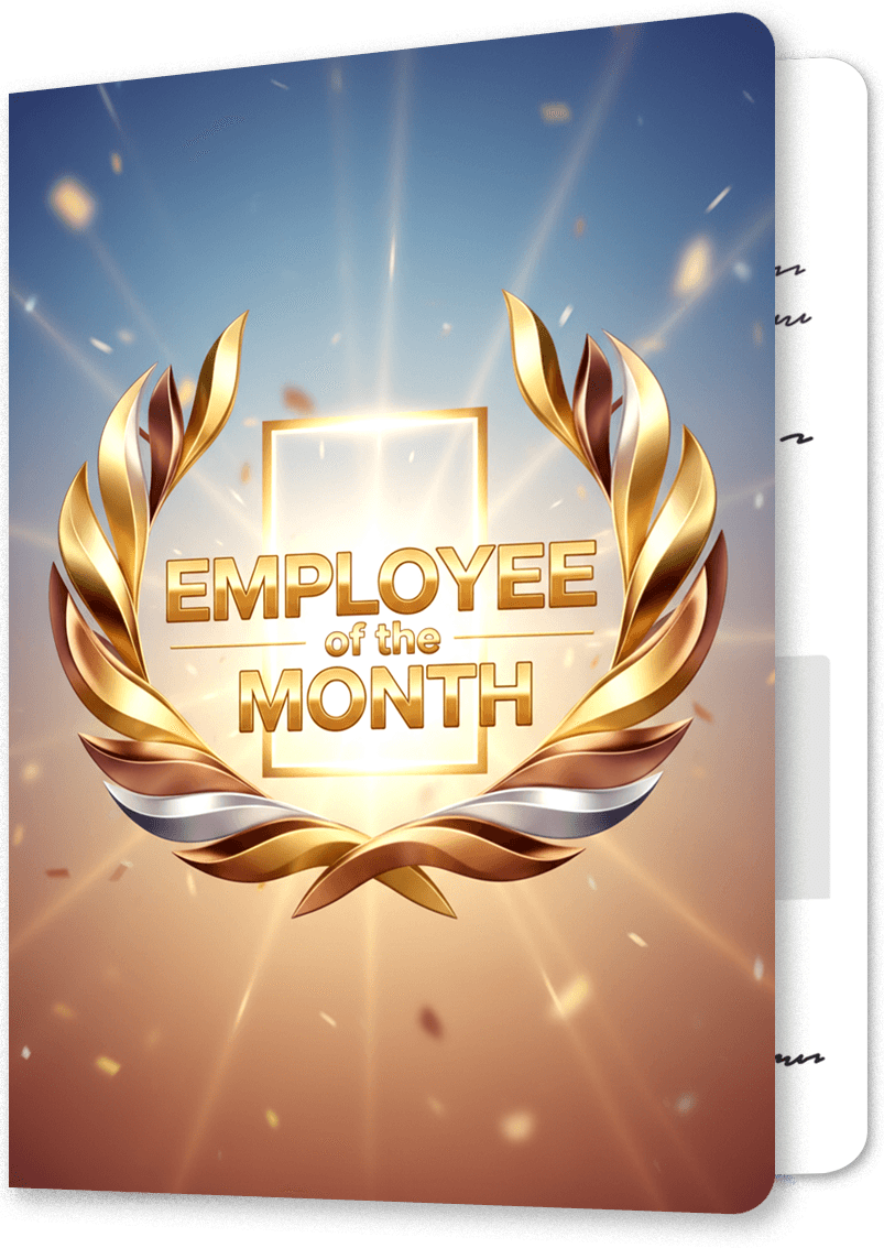 Gold Laurel Employee Thank You Card