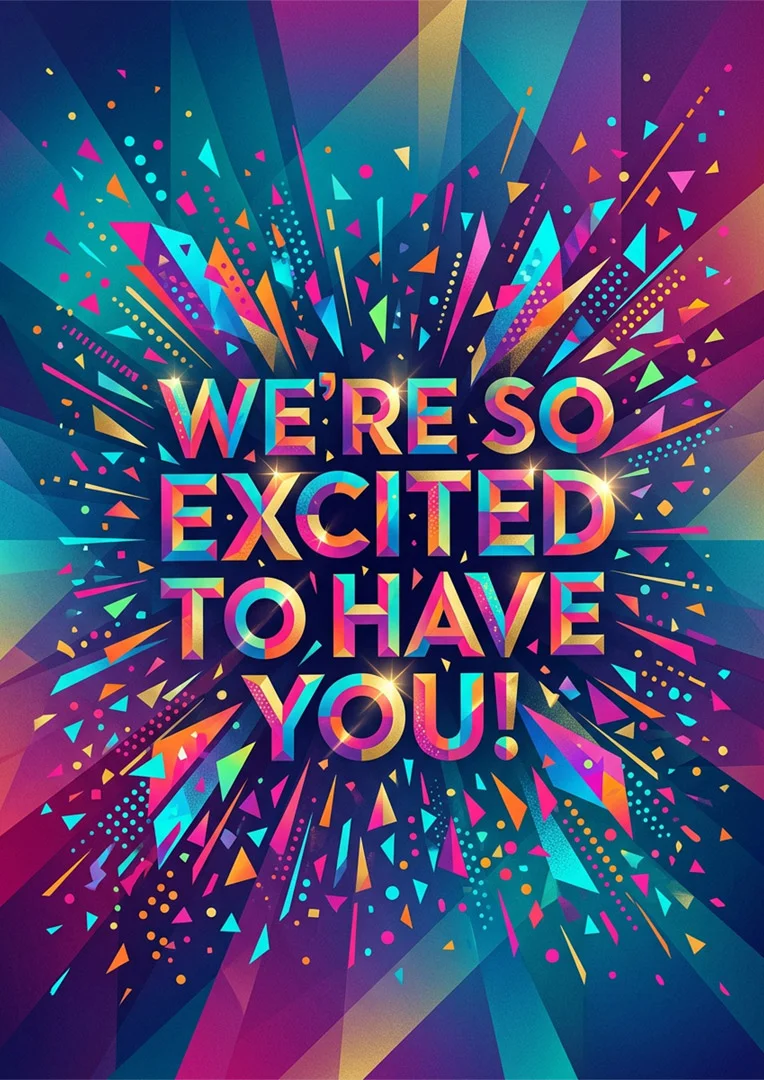 Vibrant Welcome and Onboarding Card