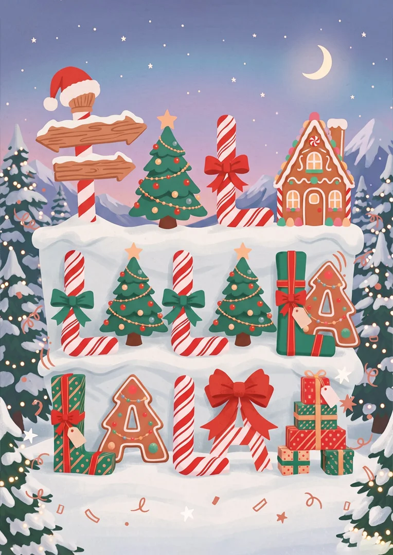 Festive Fa La La Christmas Card