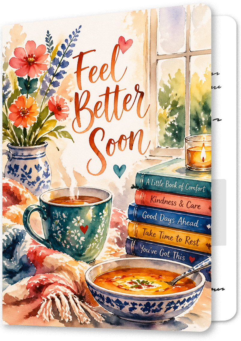 Heartfelt Cottage Get Well Soon Card