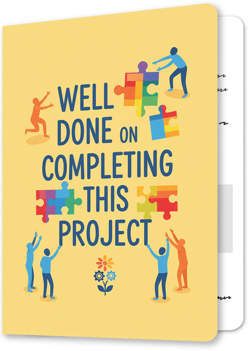 Team Effort Puzzle Thank You Card