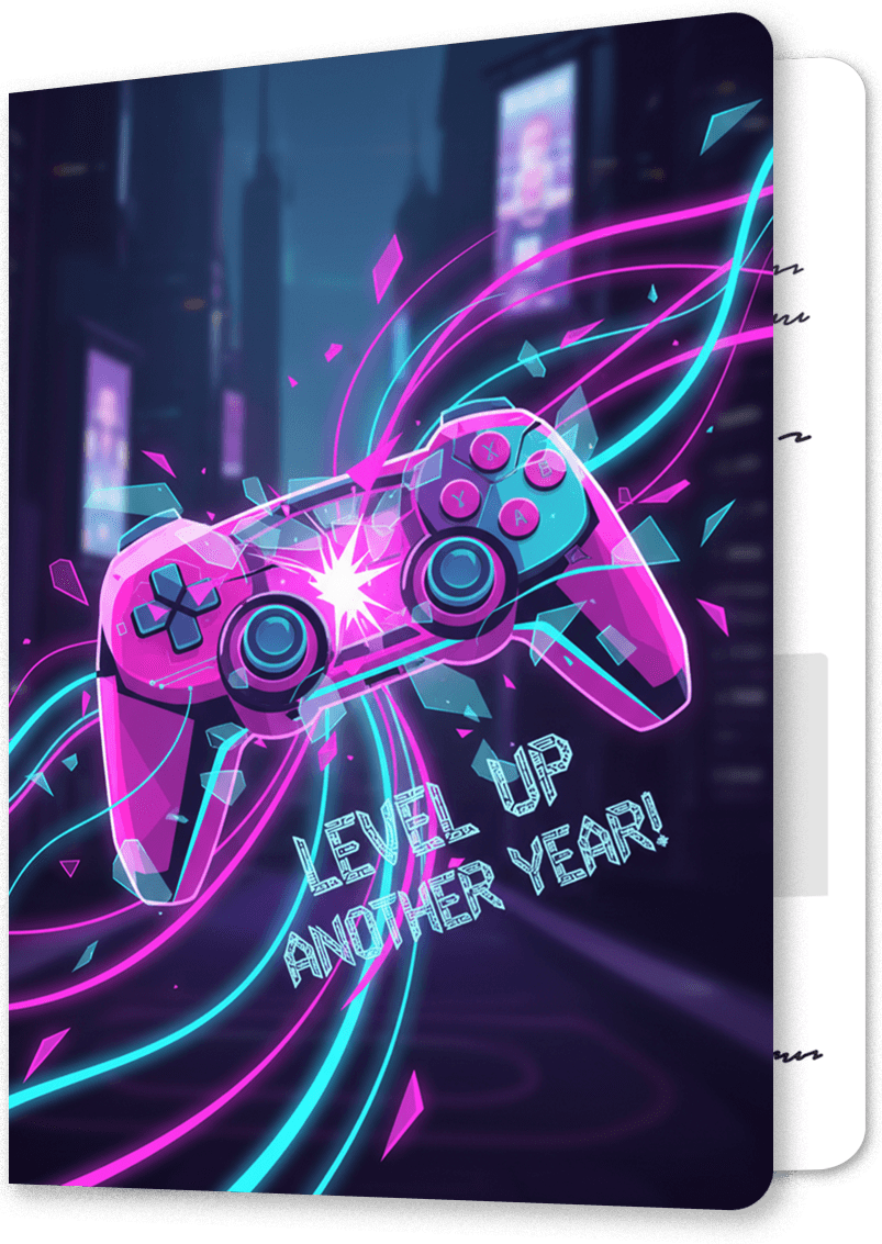 Level Up Pro Gamer Birthday Card