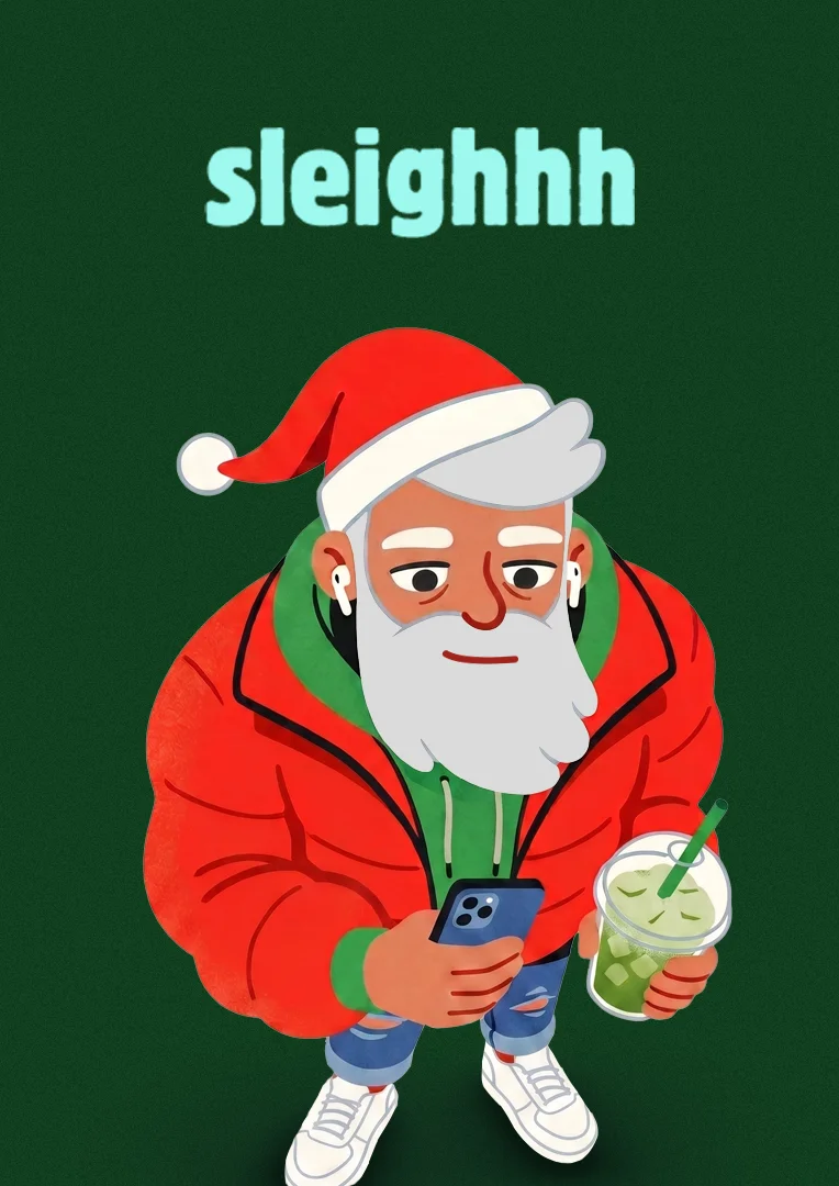 Gen Z Santa Sleigh Christmas Card